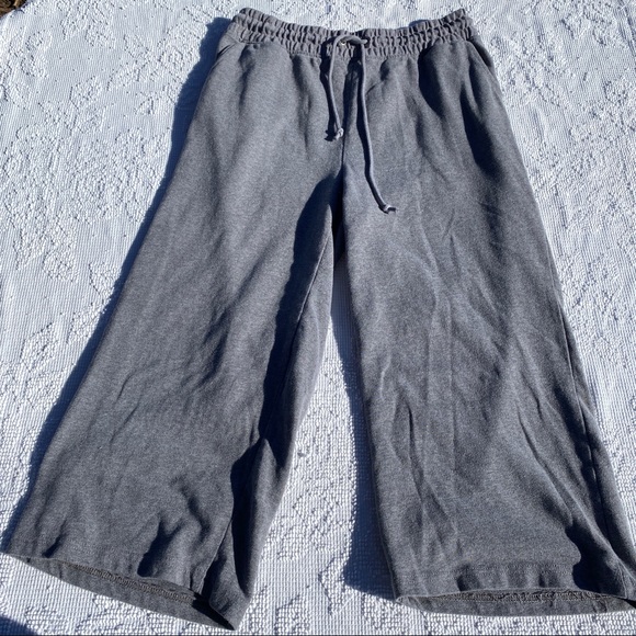 *2/$25* Threads 4 Thought Wide Leg Cropped Tie Waist Sweatpants - Picture 3 of 11